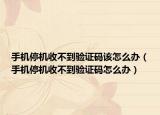手机停机收不到验证码该怎么办（手机停机收不到验证码怎么办）