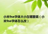 小米9se字体大小在哪里调（小米9se字体怎么改）