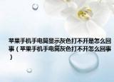 苹果手机手电筒显示灰色打不开是怎么回事（苹果手机手电筒灰色打不开怎么回事）