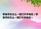 苹果手机怎么一键打开手电筒（苹果手机怎么一键打开手电筒）