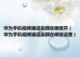 华为手机视频通话美颜在哪里开（华为手机视频通话美颜在哪里设置）