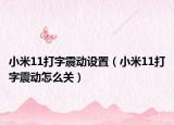 小米11打字震动设置（小米11打字震动怎么关）