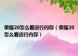 荣耀20怎么看运行闪存（荣耀20怎么看运行内存）