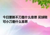 今日更新不刀是什么意思 买球鞋可小刀是什么意思