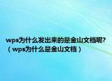 wps为什么发出来的是金山文档呢?（wps为什么是金山文档）