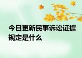 今日更新民事诉讼证据规定是什么