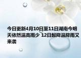 今日更新4月10日至11日湖南今明天依然温高雨少 12日起降温降雨又来袭