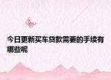 今日更新买车贷款需要的手续有哪些呢