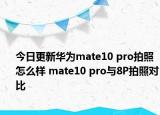 今日更新华为mate10 pro拍照怎么样 mate10 pro与8P拍照对比
