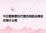 今日更新委托代理合同的法律责任有什么呢