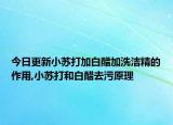 今日更新小苏打加白醋加洗洁精的作用,小苏打和白醋去污原理