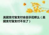 美团支付宝支付会显示花呗么（美团支付宝支付不见了）