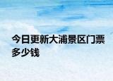 今日更新大浦景区门票多少钱