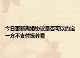 今日更新离婚协议是否可以约定一方不支付抚养费