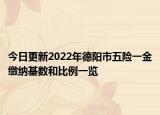 今日更新2022年德阳市五险一金缴纳基数和比例一览