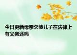 今日更新母亲欠债儿子在法律上有义务还吗