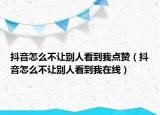 抖音怎么不让别人看到我点赞（抖音怎么不让别人看到我在线）