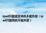 ipad只能蓝牙耳机不能外放（ipad只能耳机不能外放）
