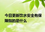 今日更新饮水安全有保障指的是什么