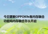今日更新OPPOK9s有内存融合功能吗内存融合怎么开启