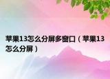 苹果13怎么分屏多窗口（苹果13怎么分屏）