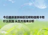 今日最新更新蚂蚁花呗和信用卡有什么区别 从五方面来分析