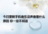 今日更新手机音乐没声音是什么原因 你一定不知道