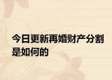 今日更新再婚财产分割是如何的