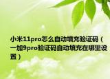 小米11pro怎么自动填充验证码（一加9pro验证码自动填充在哪里设置）