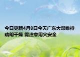 今日更新4月8日今天广东大部维持晴朗干燥 需注意用火安全