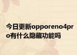 今日更新opporeno4pro有什么隐藏功能吗