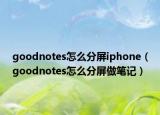 goodnotes怎么分屏iphone（goodnotes怎么分屏做笔记）