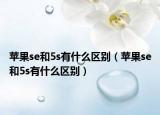苹果se和5s有什么区别（苹果se和5s有什么区别）