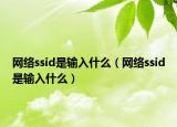 网络ssid是输入什么（网络ssid是输入什么）