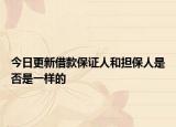 今日更新借款保证人和担保人是否是一样的