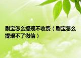 刷宝怎么提现不收费（刷宝怎么提现不了微信）