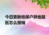 今日更新低保户异地就医怎么报销