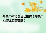 苹果max怎么自己换屏（苹果max怎么自带美颜）