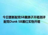 今日更新耐克SB黑鸽子开箱测评 耐克Dunk SB黑红实物开箱
