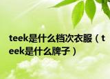 teek是什么档次衣服（teek是什么牌子）