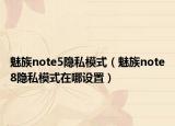 魅族note5隐私模式（魅族note8隐私模式在哪设置）