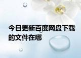 今日更新百度网盘下载的文件在哪