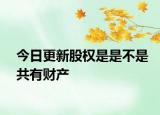 今日更新股权是是不是共有财产