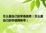 怎么查自己的学信信息（怎么查自己的学信网账号）