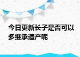 今日更新长子是否可以多继承遗产呢