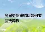 今日更新离婚后如何要回抚养权