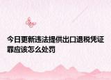 今日更新违法提供出口退税凭证罪应该怎么处罚