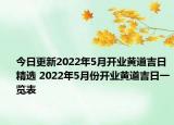 今日更新2022年5月开业黄道吉日精选 2022年5月份开业黄道吉日一览表
