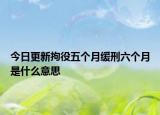 今日更新拘役五个月缓刑六个月是什么意思