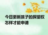 今日更新孩子的探望权怎样才能申请